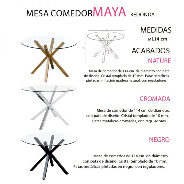 mesa-comedor-maya-redonda-cristal-y-patas-metalicas-con-opciones-de-acabados