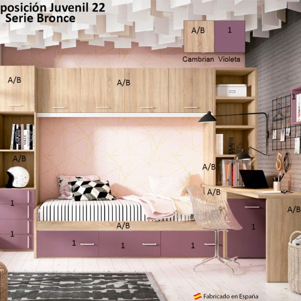 composicion-conjunto-dormitorio-juvenil-22-serie-bronce-de-tiendadecohome