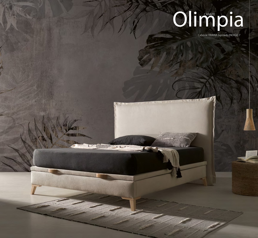 asignación bordado Lirio Canapé tapizado Olimpia con patas - DECO HOME
