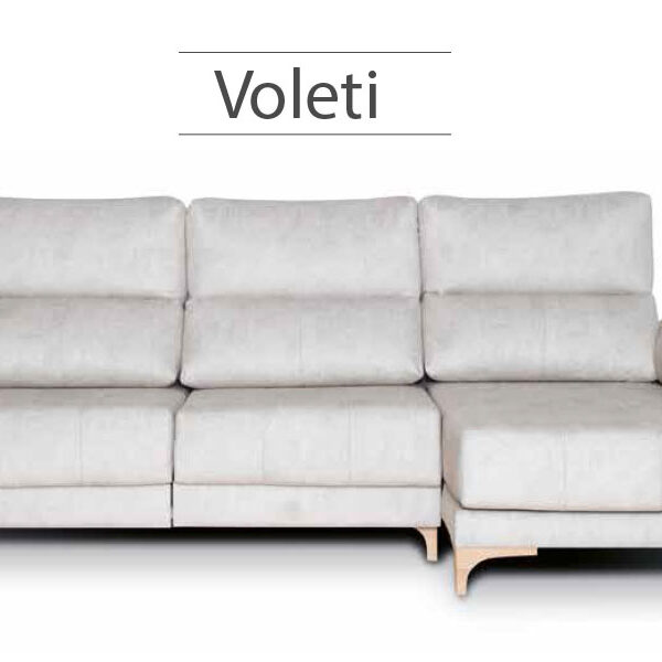 El Sofá Chaise Longue Voleti es un modelo de diseño moderno y de líneas sencillas, Voleti es un sofá chaise longue de asientos deslizantes largos útiles como cama y cuenta con arcón en los brazos. Es de pata alta ideal para los robots aspirador. El modelo Voleti también está disponible en 2-3 plazas y la modulación que necesiten. Podemos fabricar a medida y con tejidos personalizados